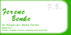 ferenc benke business card